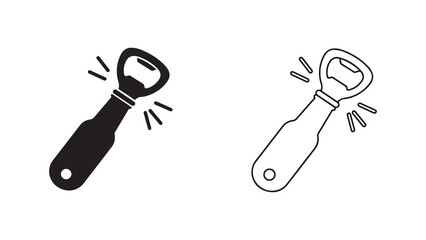Bottle opener icon outline and filled style