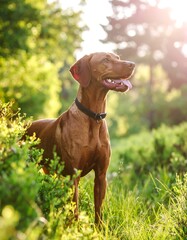 Dog in a sunlit park