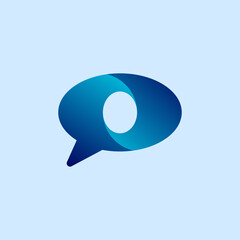 Modern, flowing chat bubble with a twisted design.