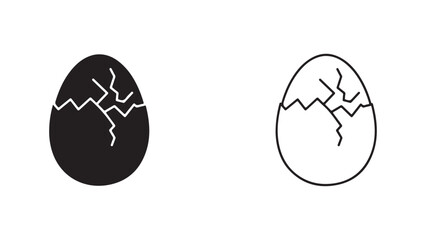 Broken eggshell icon with transparent background
