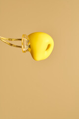 Closeup of led with yellow droplet