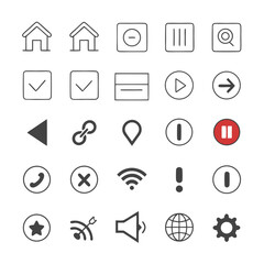 Minimal Glyph UI Icon Set Vector
