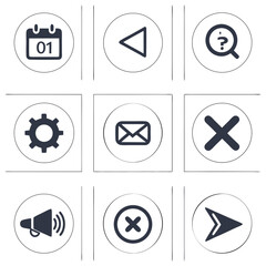 Minimal Glyph UI Icon Set Vector 1
