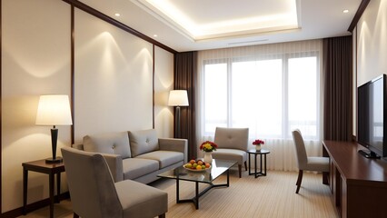 A warm corner of a modern and simple living room