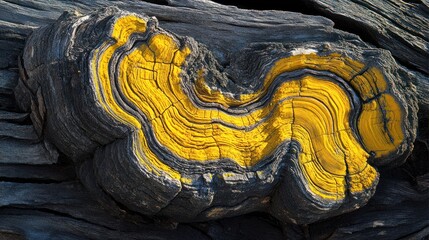 Abstract yellow and gray wood grain texture with organic pattern details