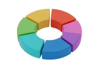 Colorful circular chart diagram infographic isolated PNG with Transparent Background