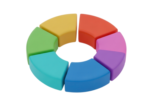 Colorful circular chart diagram infographic isolated PNG with Transparent Background
