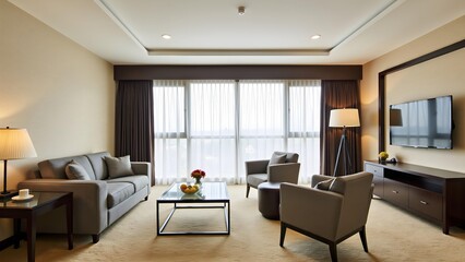 A warm corner of a modern and simple living room