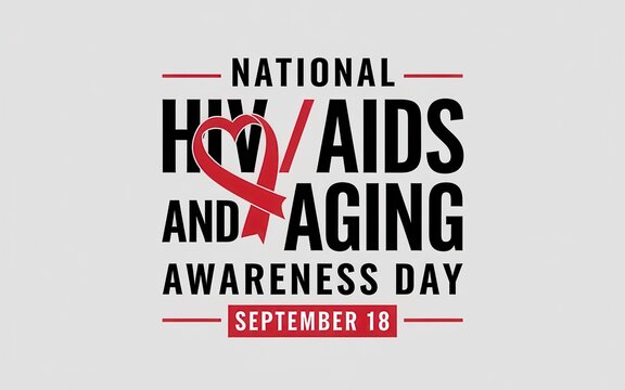National hivaids and aging awareness day on white background