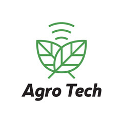 Fototapeta premium Agro Tech Symbol Incorporating Leaf Illustration