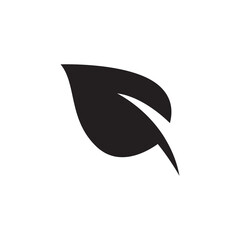 Black Leaf Symbol for Natural and Organic Concepts