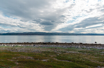 rocky shore of the Arctic Ocean without people
