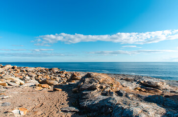 rocky shore of the Arctic Ocean without people