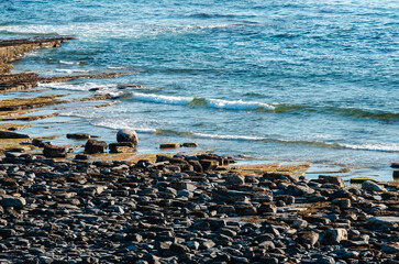 rocky shore of the Arctic Ocean without people
