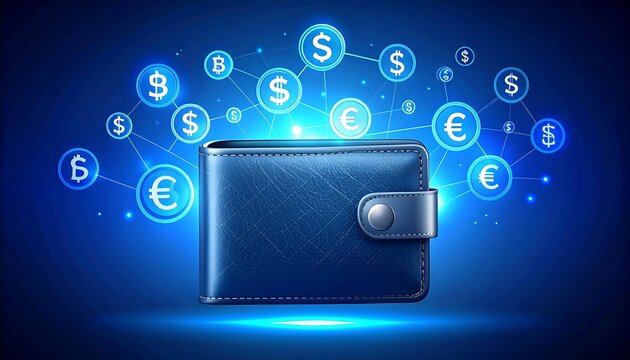 Digital Wallet with Global Currency Network: Finance and Fintech Concept