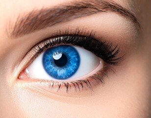 Obraz premium Closeup Blue Eye with Womans Gaze.