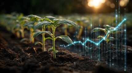 Rising Agricultural Technology a Visual Symphony of Growth Data and Sustainable Farming Practices