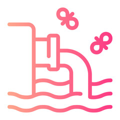 water pollution gradient icon