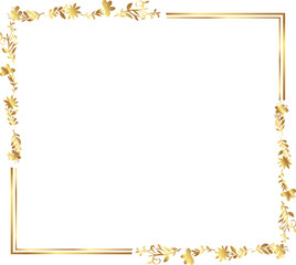 frame with leaves gold border Golden Border Warm Color Frame	
