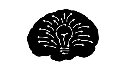 symbol of the new idea, black isolated silhouette