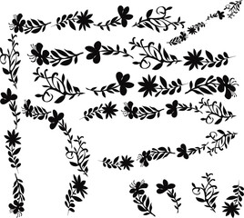 floral design elements	flower pattern set design elements	
