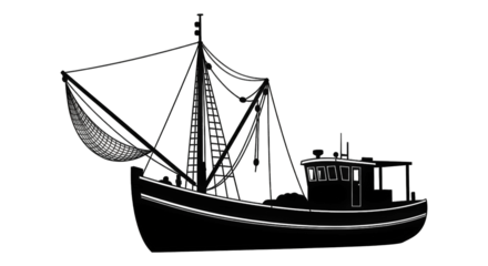 Abstract Illustration of a Sailing Ship Navigating Through a Starry Night Sky