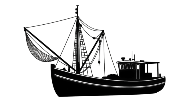 Abstract Illustration of a Sailing Ship Navigating Through a Starry Night Sky