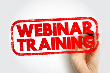 Webinar Training text stamp, concept background