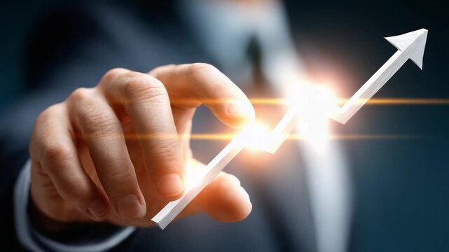Growth and Direction: A hand with an arrow symbolizes growth and development.