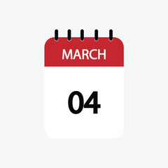 4 march calendar march calendar vector illustration