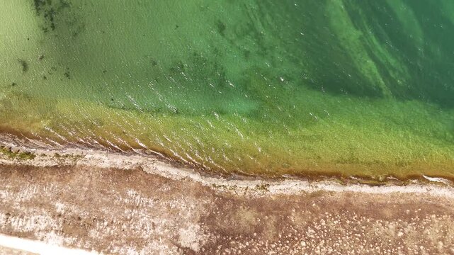 Waves on Sevan  lake's edge. Close-up