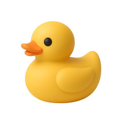 3D Yellow Rubber Duck Icon Isolated on Transparent Background