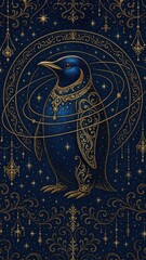 Obraz premium Ornate penguin cosmic elegance