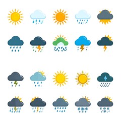 Fototapeta premium Flat weather icons