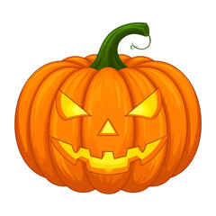 Halloween Pumpkin: A classic Jack-o'-lantern illuminated by a mysterious inner light, perfectly capturing the spooky essence of Halloween in vibrant orange hues.