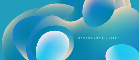 Abstract fluid shapes, blue hues, gradient colors. Modern design, smooth transitions, dynamic composition. Background element for digital projects.