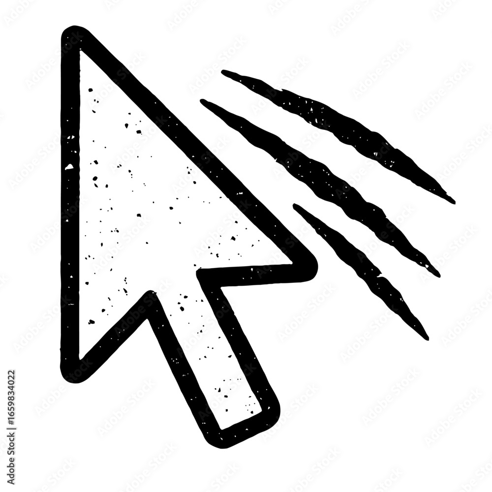 Poster grunge textured cursor with scratch marks