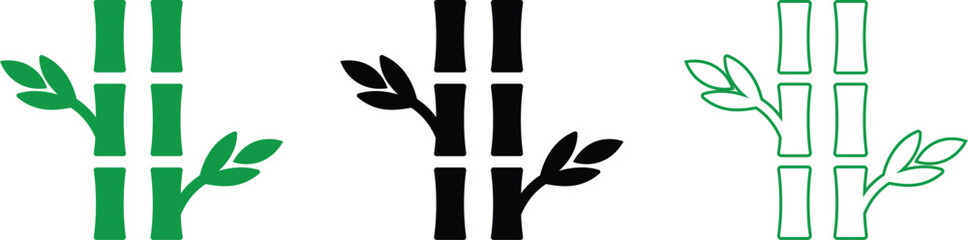 Bamboo Sugarcane line art icon set. Design elements for social network and application. on transparent background.Sugarcane stalks vector illustration of fresh sugarcane plants for agriculture. 