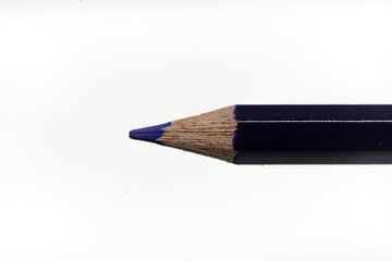 Close-up of Colored Pencils Tips Isolated on White Background