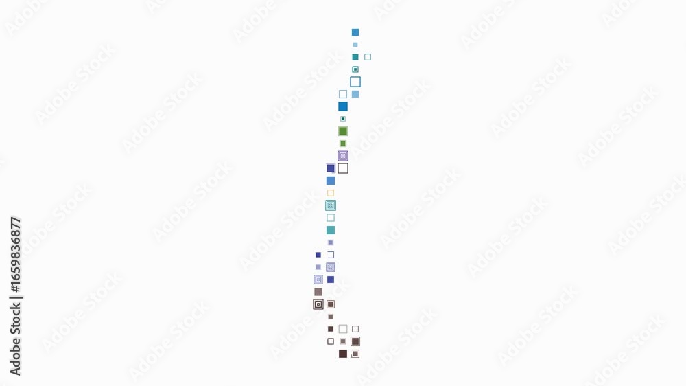 Poster chile map animation. shape of the country with pulsating colored dots. large size square blocks. dig