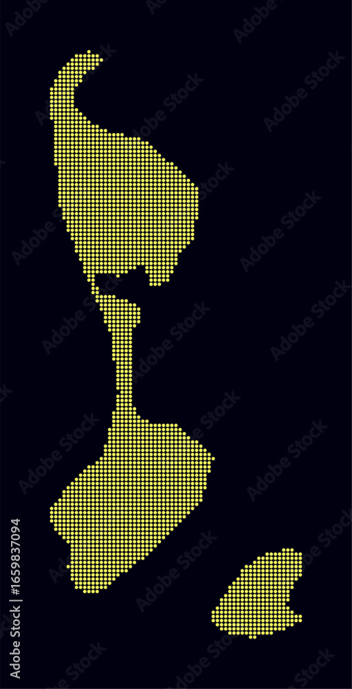 Poster saint pierre and miquelon dotted map. digital style map of the country on dark background. saint pie