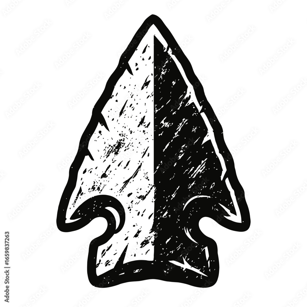 Poster distressed north arrow pointer tribal vector - grungy directional icon for upward movement and compa