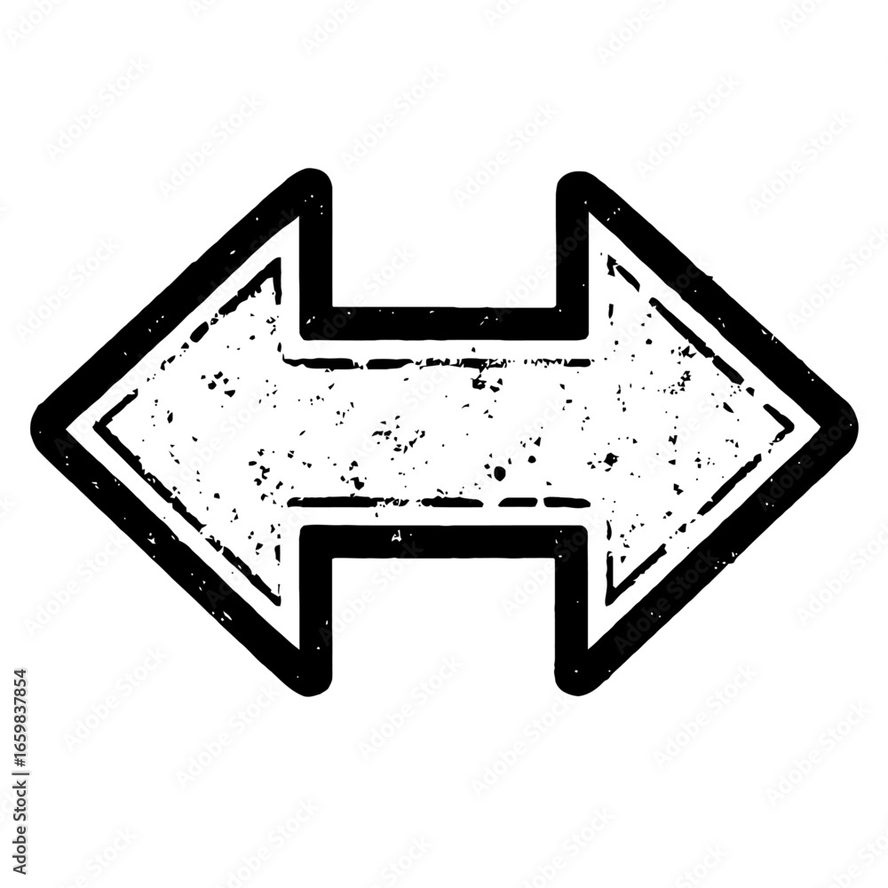 Poster distressed left and right arrows vector - grungy directional icon for choice and navigation