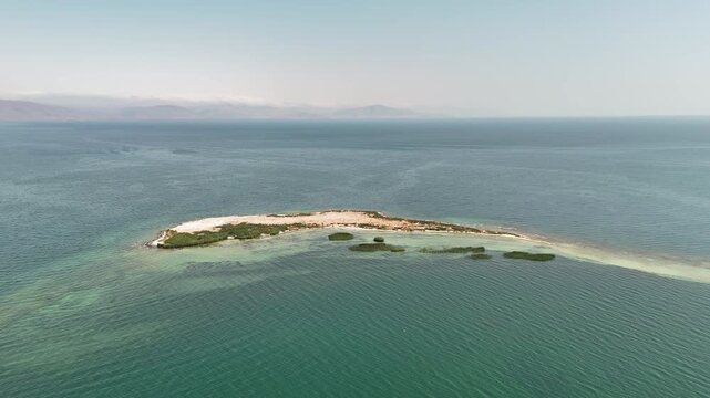Aerial Drone of Lake Sevan is the largest body of water in both Armenia and the Caucasus region. It is one of the largest freshwater high-altitude (alpine) lakes in Eurasia