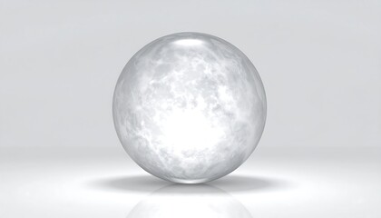 Glowing Crystal Sphere with White Background.