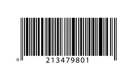 A close-up shot of a barcode, with black vertical lines and a series of numbers