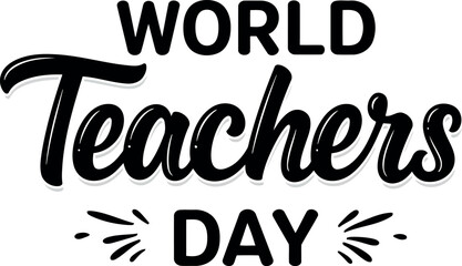 Naklejka premium Celebrate world teachers day with a bold silhouette design recognizing educators and their impact vector