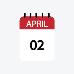 2 april calendar april calendar vector illustration