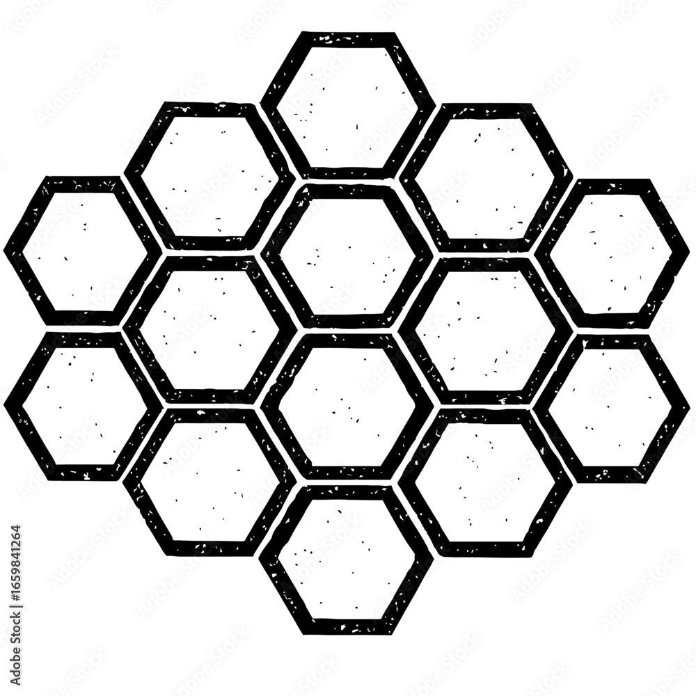 Poster hand drawn honeycomb hexagon pattern vector - abstract geometric background