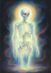 Ethereal skeleton glowing aura